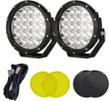 Round LED Offroad Lights 7in 210W 32000LM Amber Spot Flood - Heavy