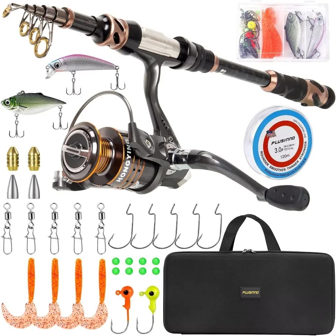 PLUSINNO Fishing Rod and Reel Combos - Perfect for Beginners
