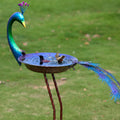 Peacock Bird Bath for Outdoor Garden Decor and Bird Feeding