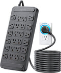 TROND Surge Protector Power Strip 360 Rotating Flat Plug - 24 Outlets