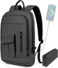 Business Backpack for Men Slim 17.3in Laptop Backpack Grey
