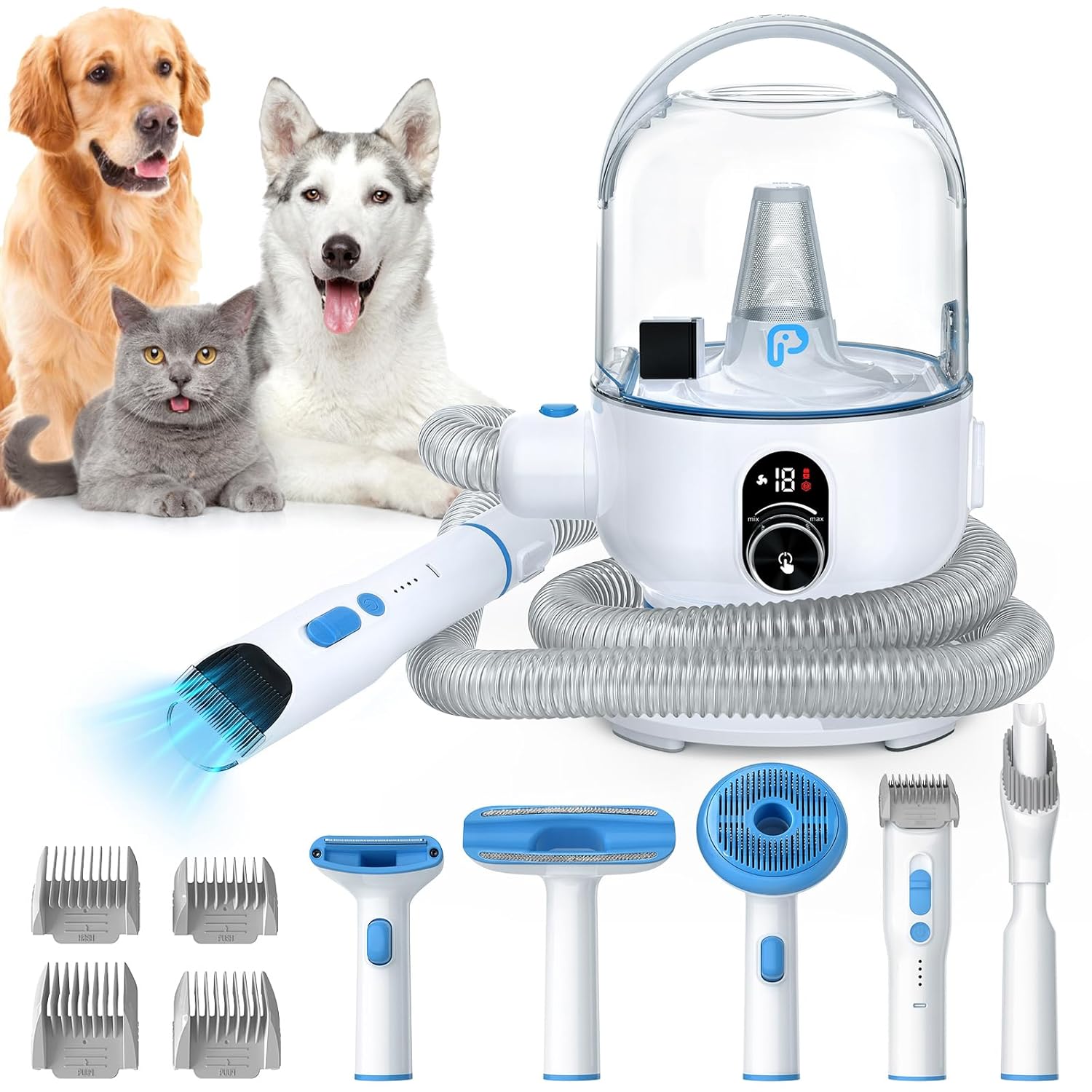 OMTech Professional Pet Grooming Kit - 99% Pet Hair Suction