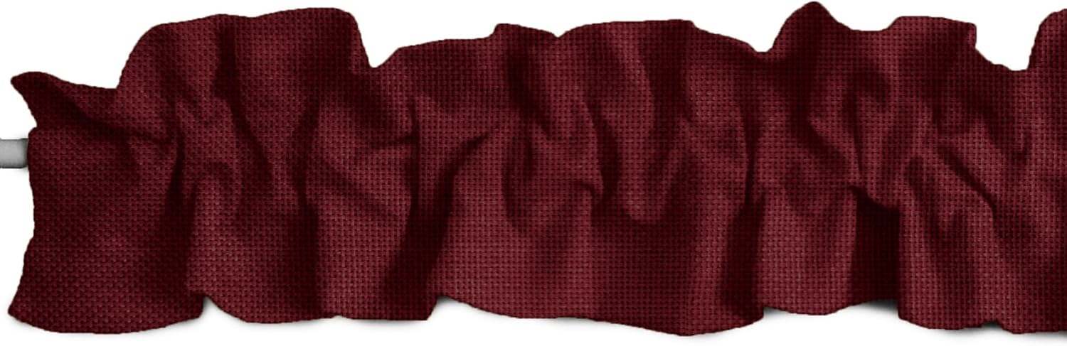 Faux Burlap Sleeve Topper Window Valance for Home Decor