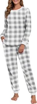Fluffy Pajamas for Women Soft Fleece Warm 2 Piece Pajama Set