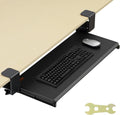 Clamp on Keyboard Tray Under Desk 26.8 x 11 in - Ergonomic Slide-Out