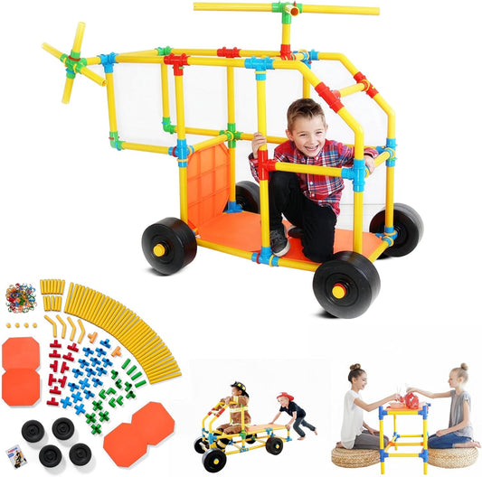 Tubelox Deluxe Building Toy Set - 220 Piece STEM Toy for Kids