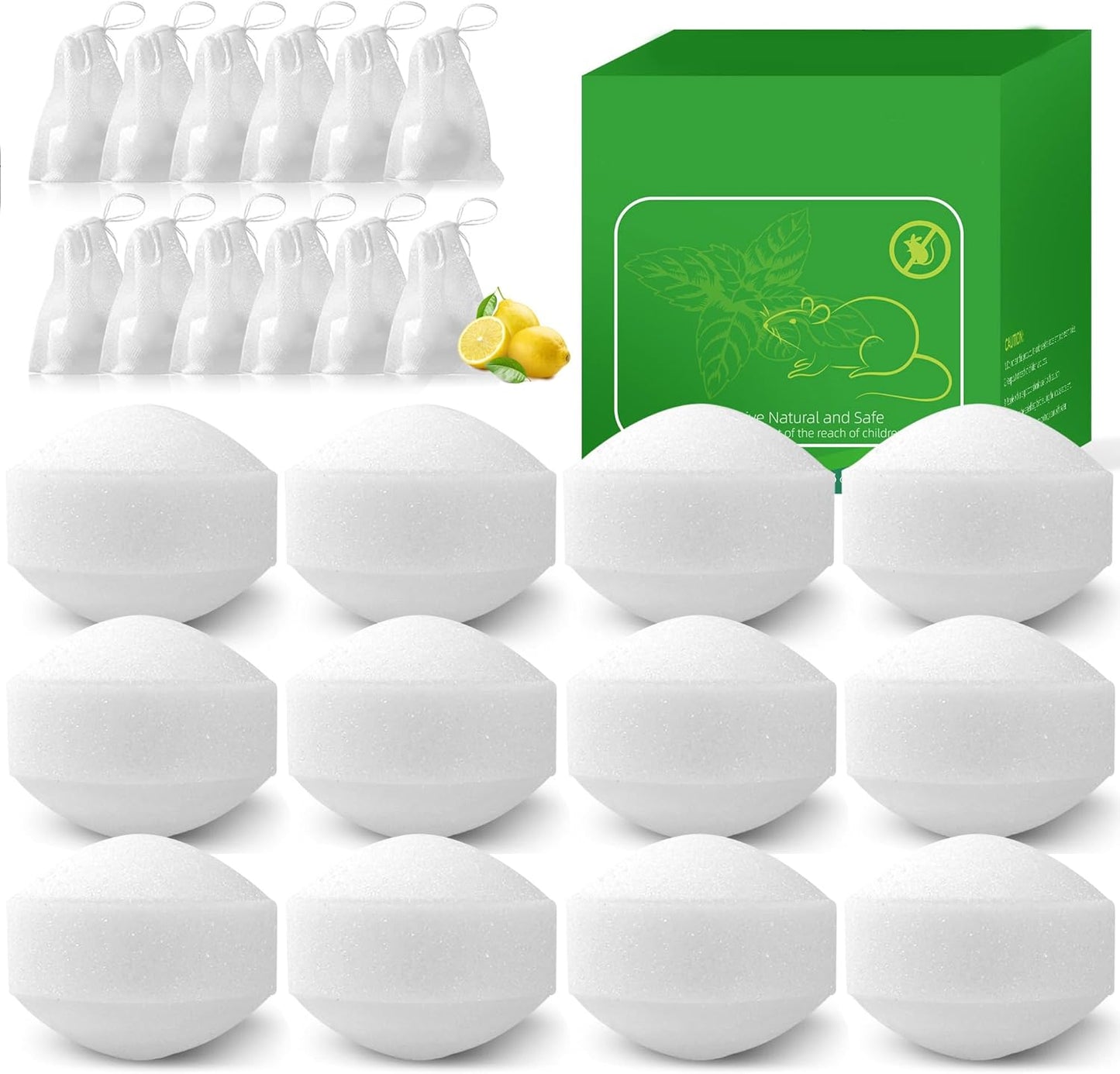12 Pack Peppermint Rodent Repellent Balls - Safe & Effective!