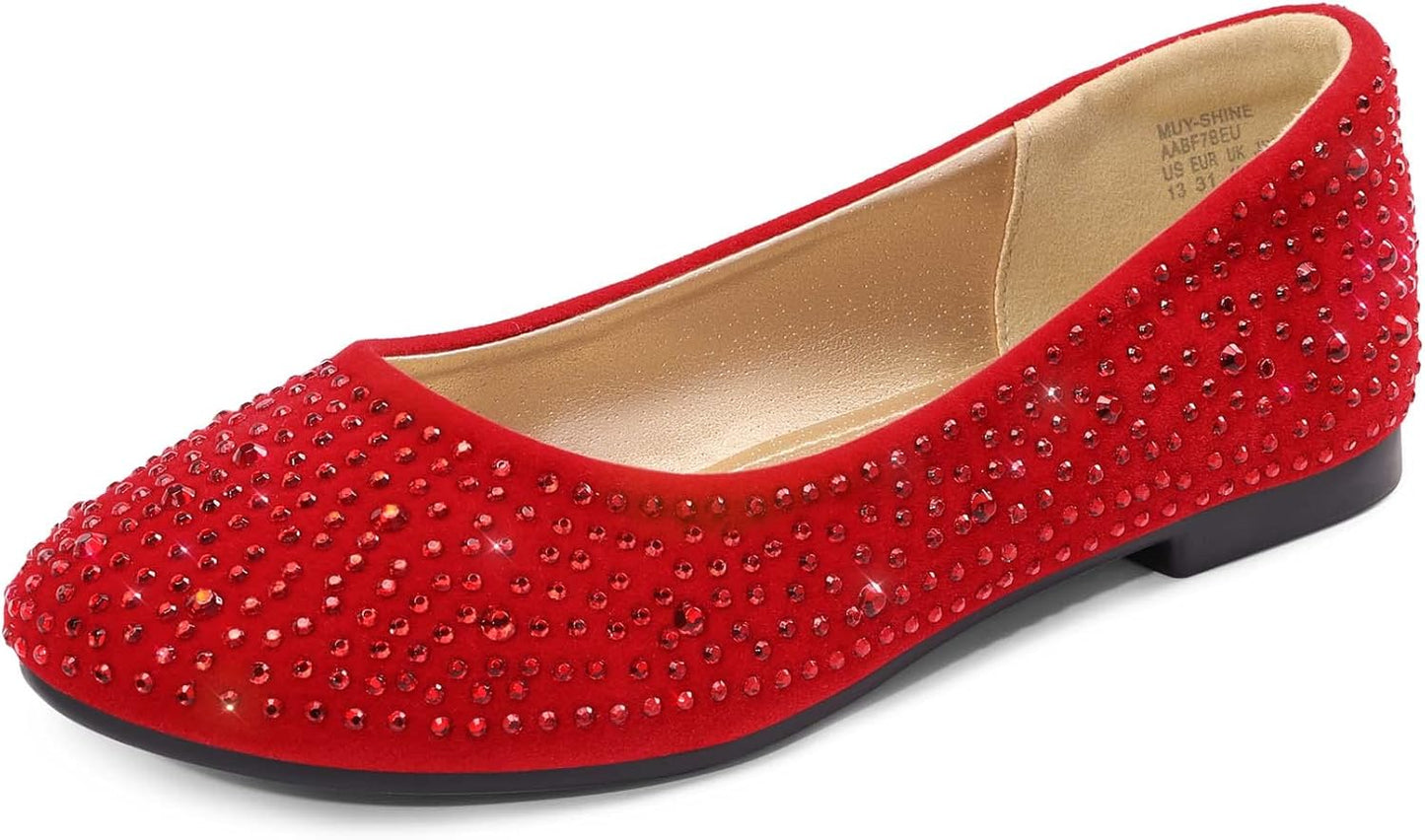 DREAM PAIRS Girls Dress Shoes Slip on Ballerina Flats for Parties