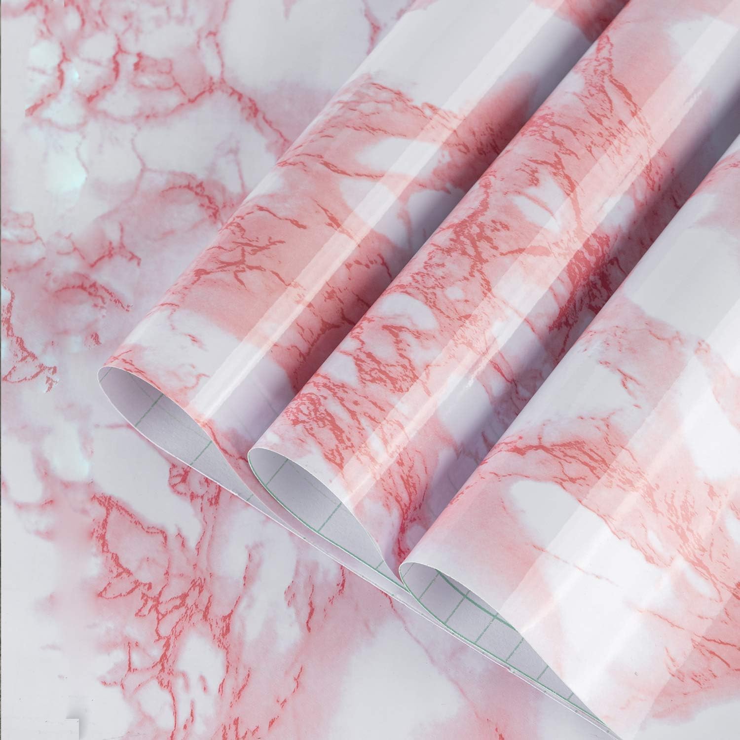 Extra Wide Pink Marble Contact Paper for Stylish Home Decor