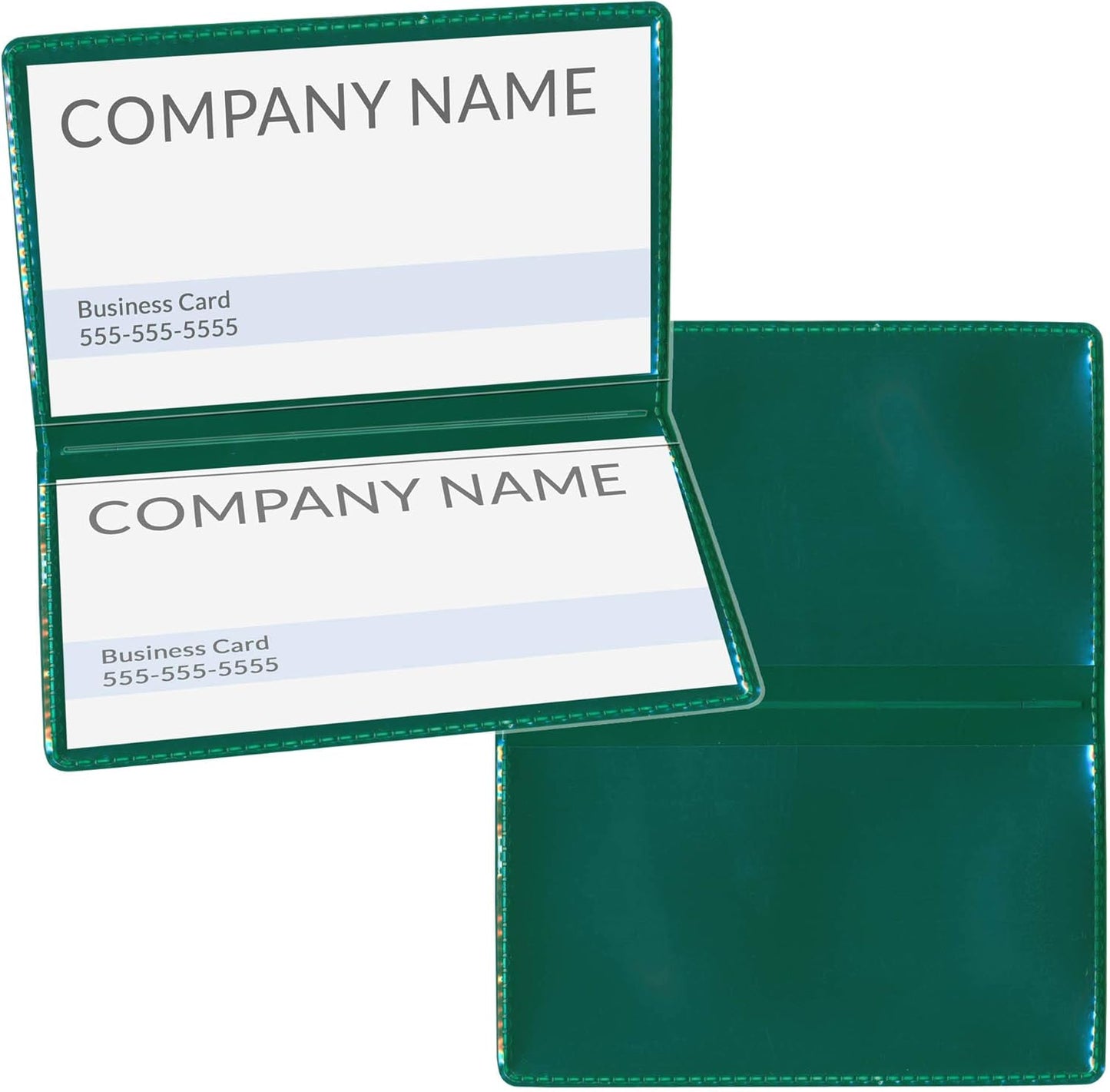 Green Folding Business Card Holders - 250 Pack for Organization