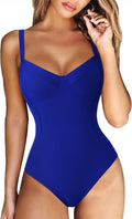 Women Slimming Tummy Control One Piece Swimsuit - V Neck Crisscross