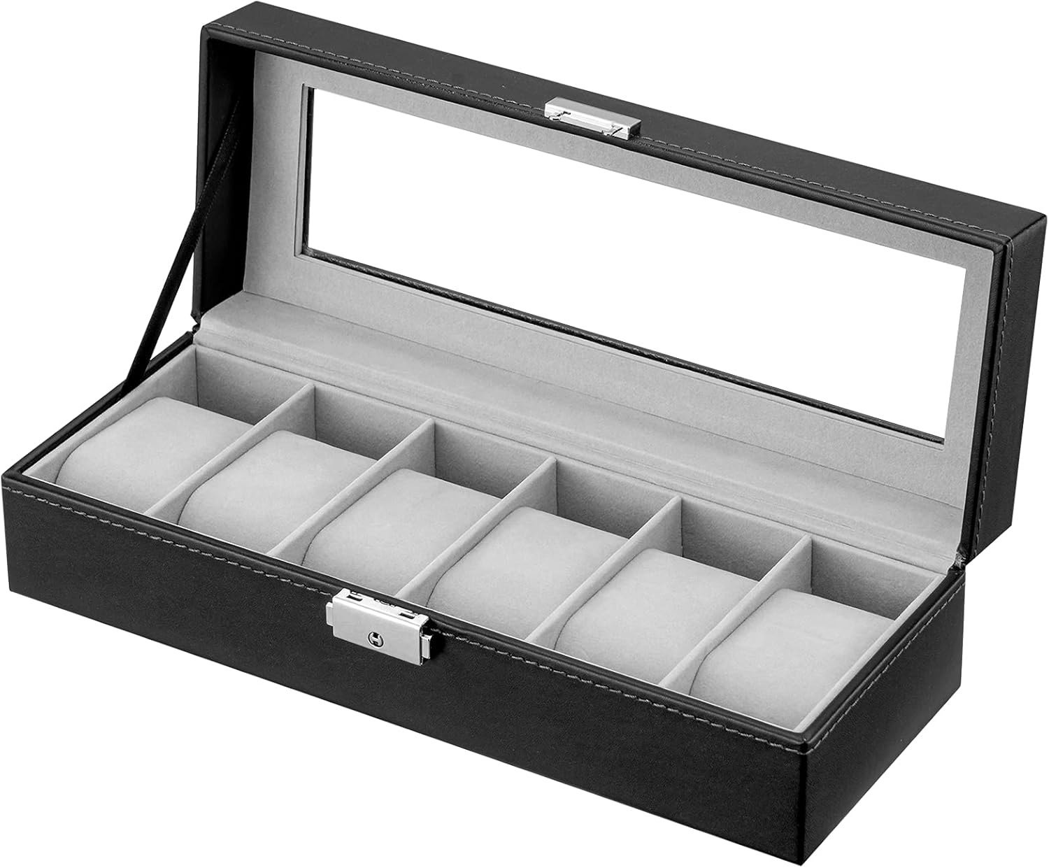 6-Slot Watch Box: Stylish PU Leather Organizer