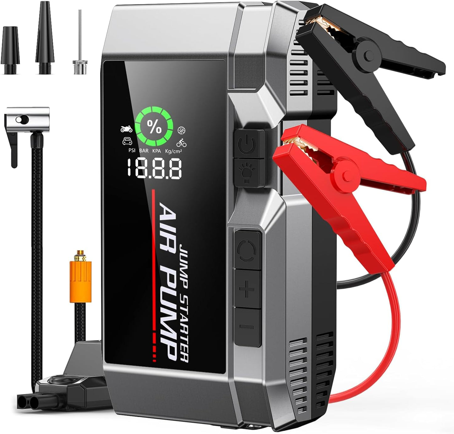 10 in 1 Car Jump Starter with Air Compressor 7000A Power