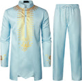Men's Africa Suit Long Sleeve Dashiki and Pants Outfit - Slim Fit