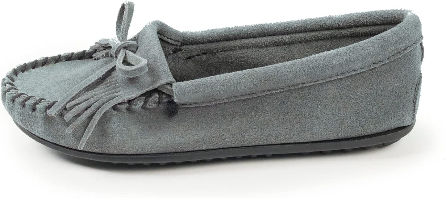 Minnetonka Women's Kilty Suede Hardsole Moccasin for Comfort