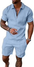 UOUA Mens Summer Track Suits 2 Piece Shorts Sets (Style 7RXL)