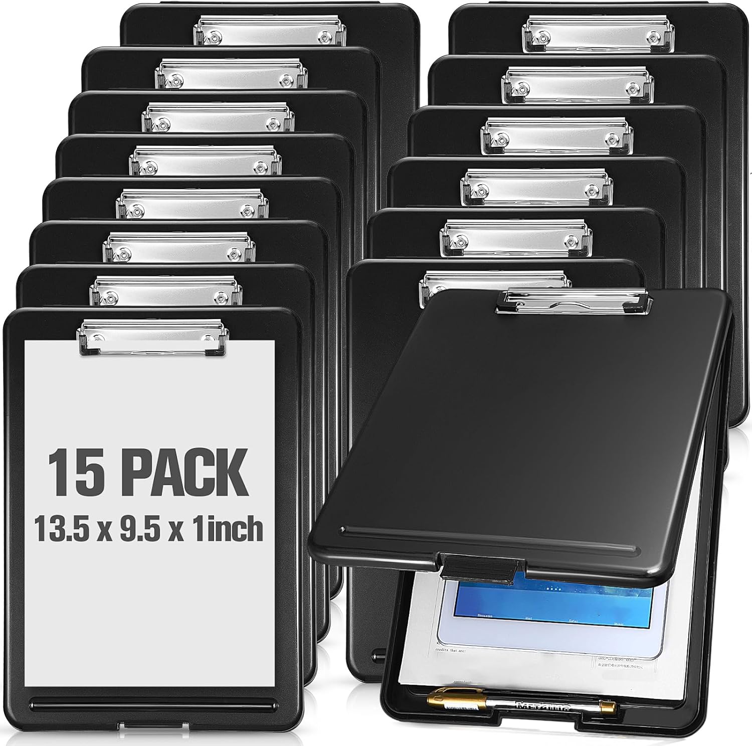 15 Pcs Clipboard with Storage for Home Office and School Use
