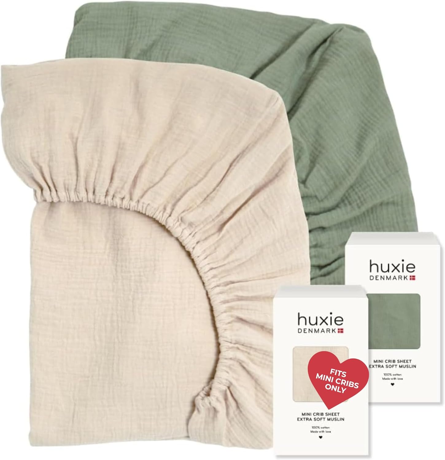 Organic Cotton Mini Crib Sheets for Pack and Play - Soft & Breathable