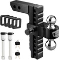 Adjustable Trailer Hitch 10 in Drop & Rise Dual Ball - Heavy Duty