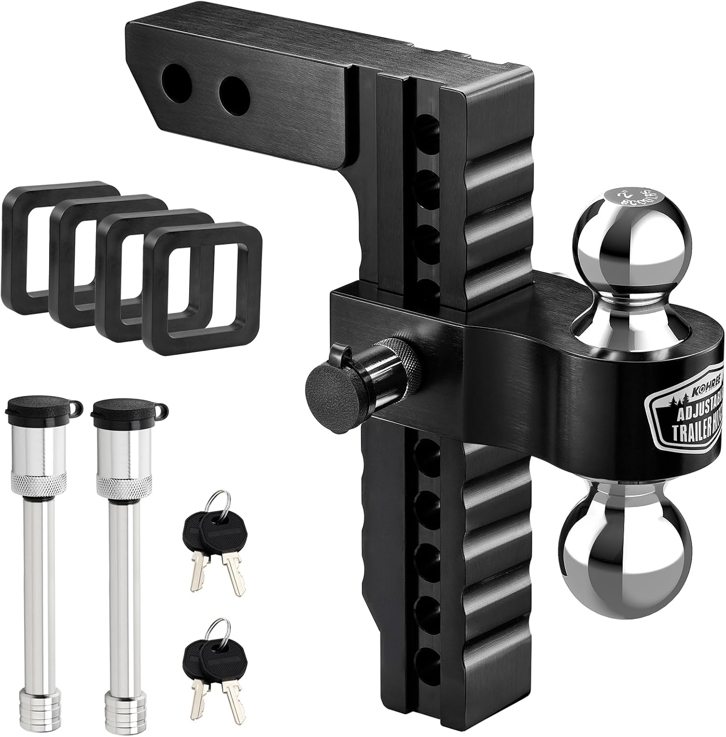 Kohree Adjustable Trailer Hitch for 2 Inch Receiver, Heavy Duty