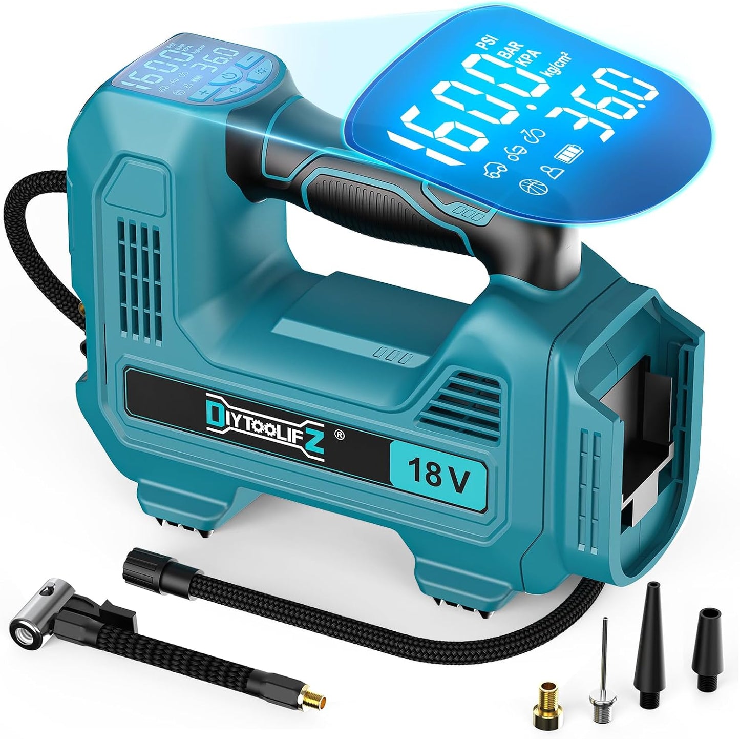 160PSI Cordless Tire Inflator for Makita 18V Battery Use