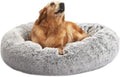 Bedfolks Calming Donut Dog Bed 36 in - Plush Anti-Anxiety Large Bed