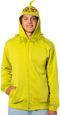 Dr Seuss The Grinch Who Stole Christmas Faux Hair Zip-Up Hoodie