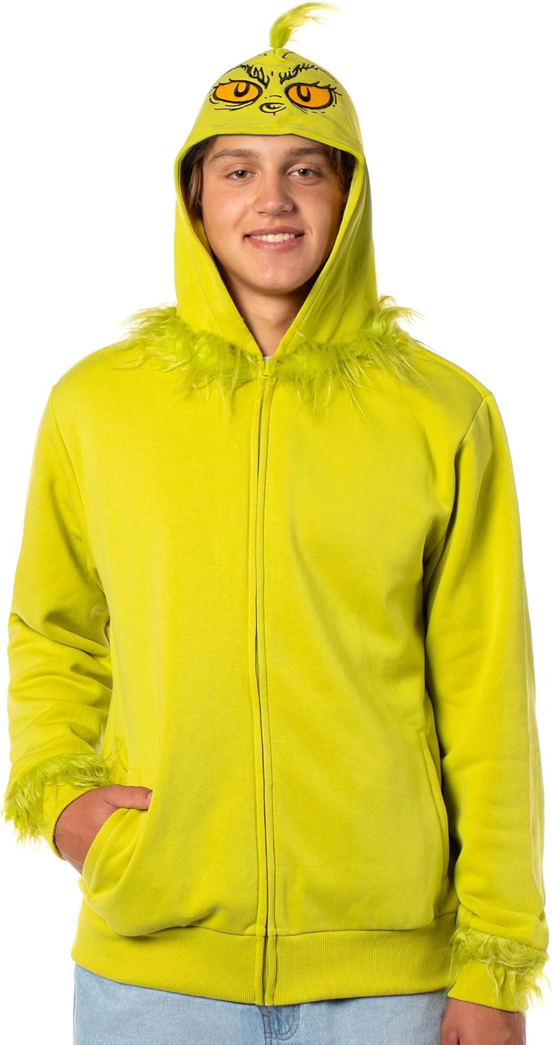 Grinch Who Stole Christmas Hoodie - Faux Hair Fun!