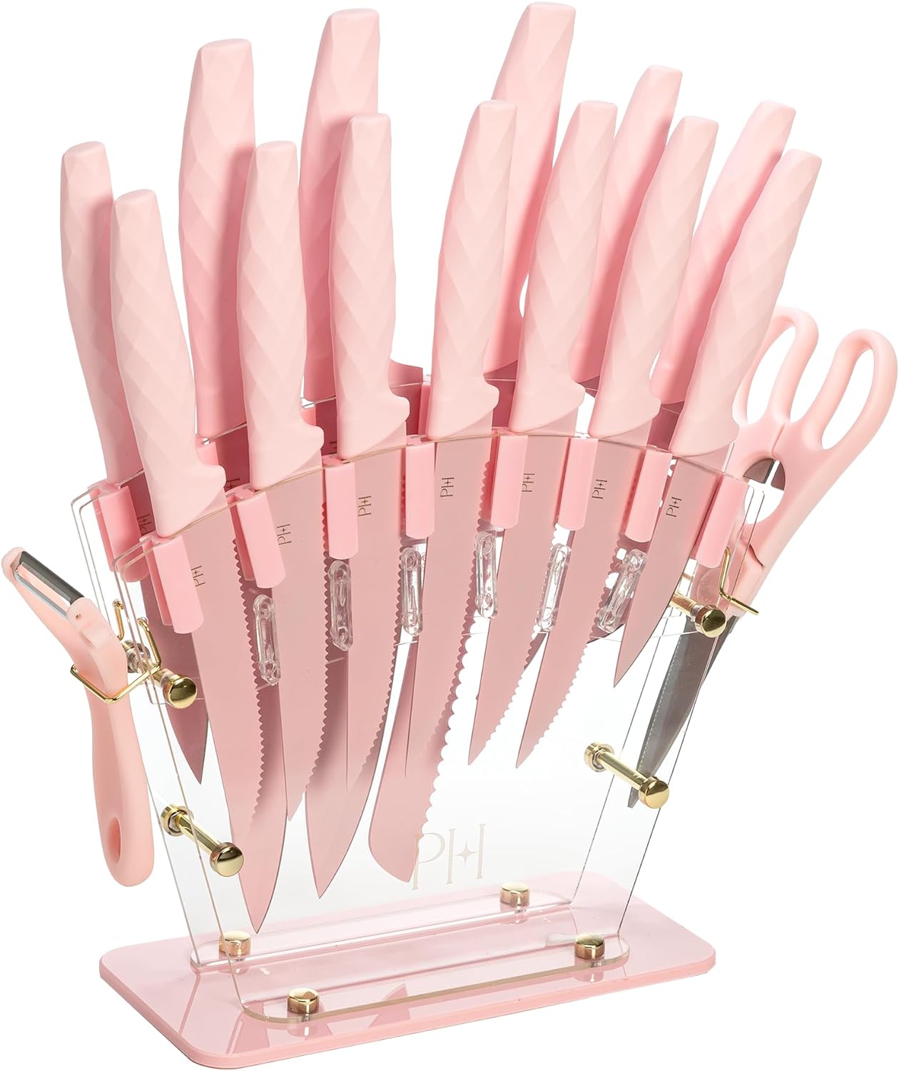 Paris Hilton Knife Block Set with Premium Stainless Steel Blades