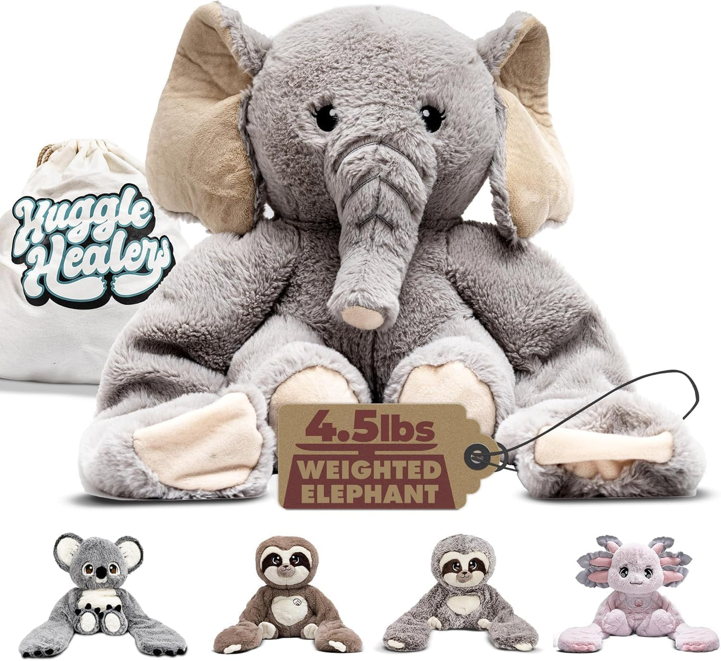 Hathi Elephant Weighted Stuffed Animal for Hugs and Comfort