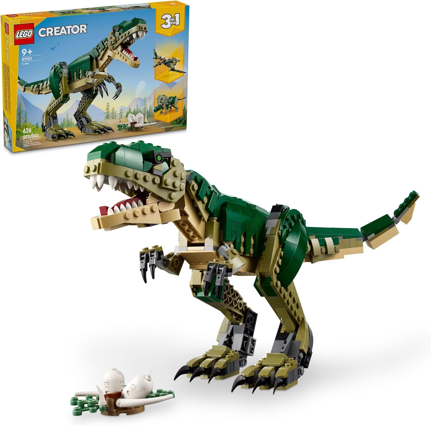 LEGO Creator 3 in 1 T Rex Toy - Ultimate Dinosaur Building Set