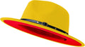 Wide Brim Fedora Hat Two Tone Felt Panama - Classic Dress Hat