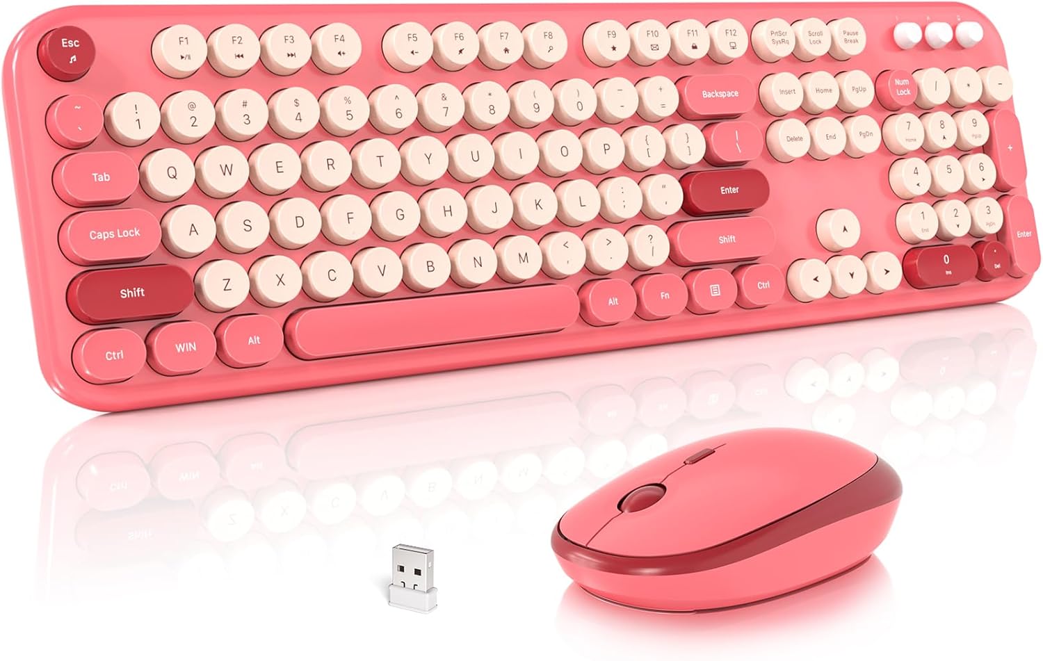 Wireless Retro Typewriter Keyboard & Mouse Set