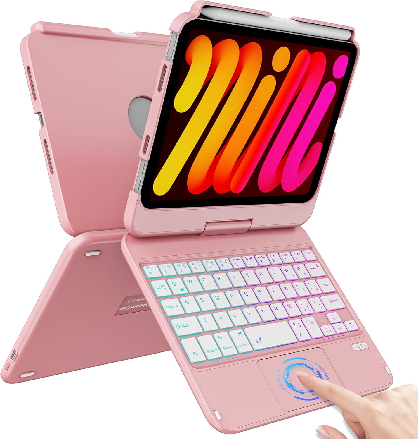 FUWANG Touchpad Keyboard Case for iPad Mini 7 & 6 with Backlight