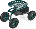 Rolling Garden Cart with Swivel Seat - Heavy Duty Garden Stool