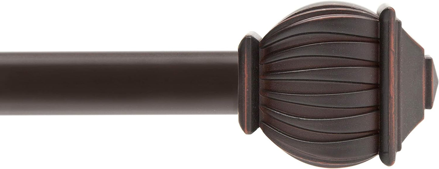 Kenney Beckett Soft Square Weathered Brown Curtain Rod