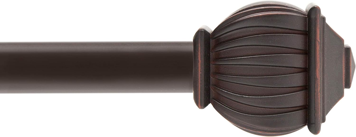 Kenney Beckett Soft Square Weathered Brown Curtain Rod