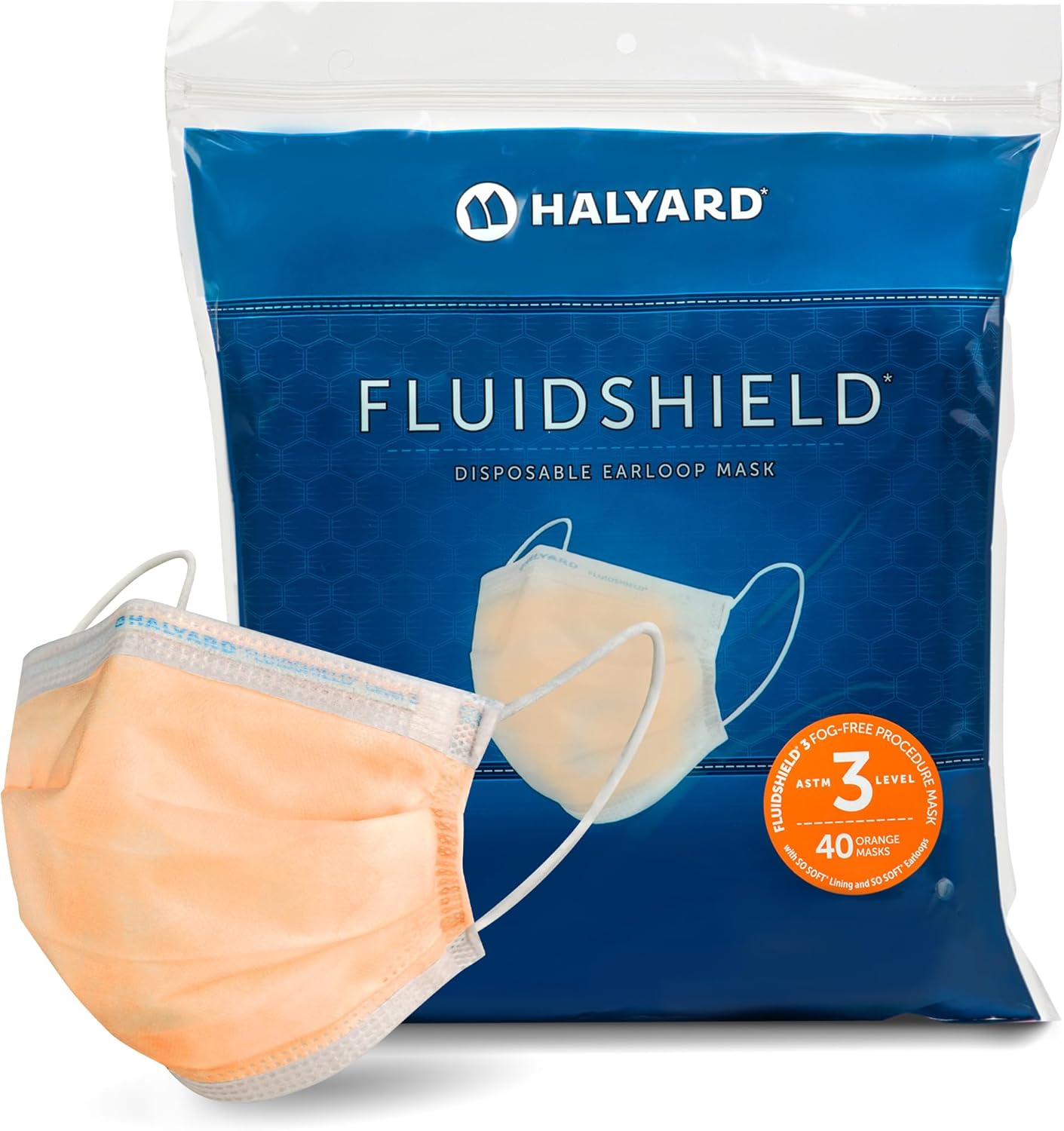 HALYARD FLUIDSHIELD Level 3 Disposable Face Mask for Comfort