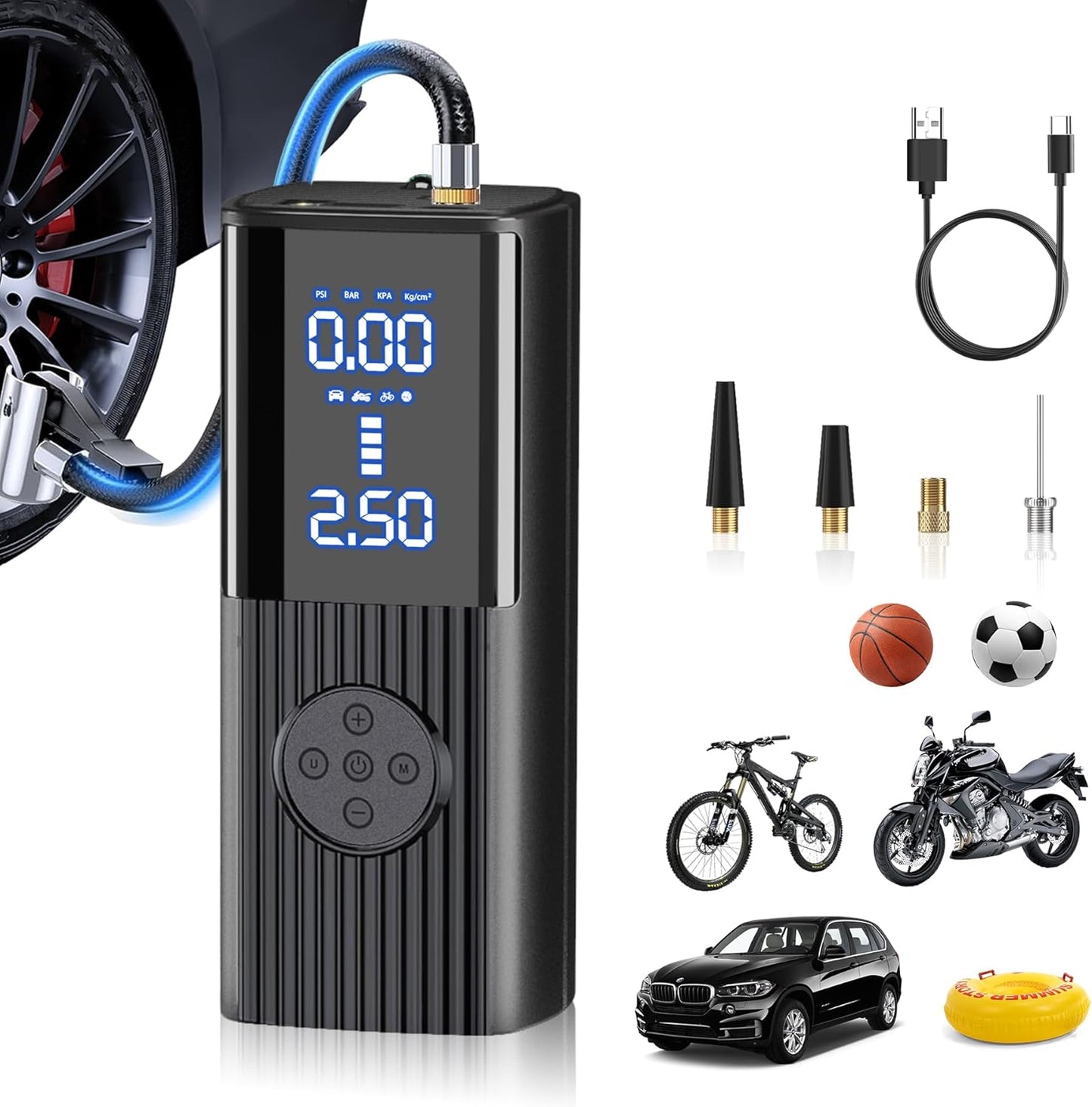 Fast Inflation 180psi Portable Air Compressor