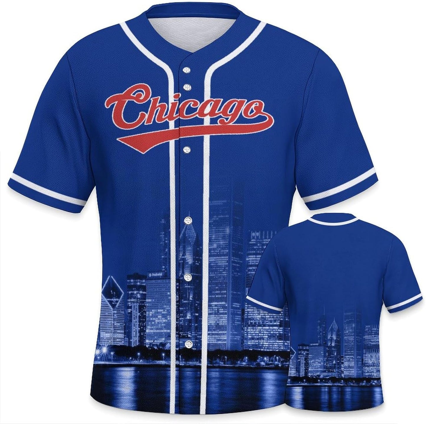 Baseball City Night Skyline Jersey Shirt for Men Fans Gifts