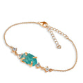 Raw Apatite Crystal Chain Bracelet - Polished Birthstone Gift