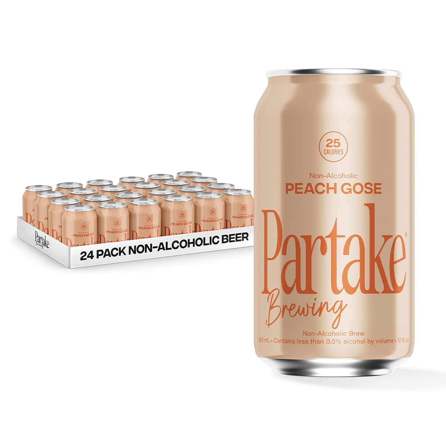 Partake Brewing Craft Non-Alcoholic Peach Gose 24 Pack Cans