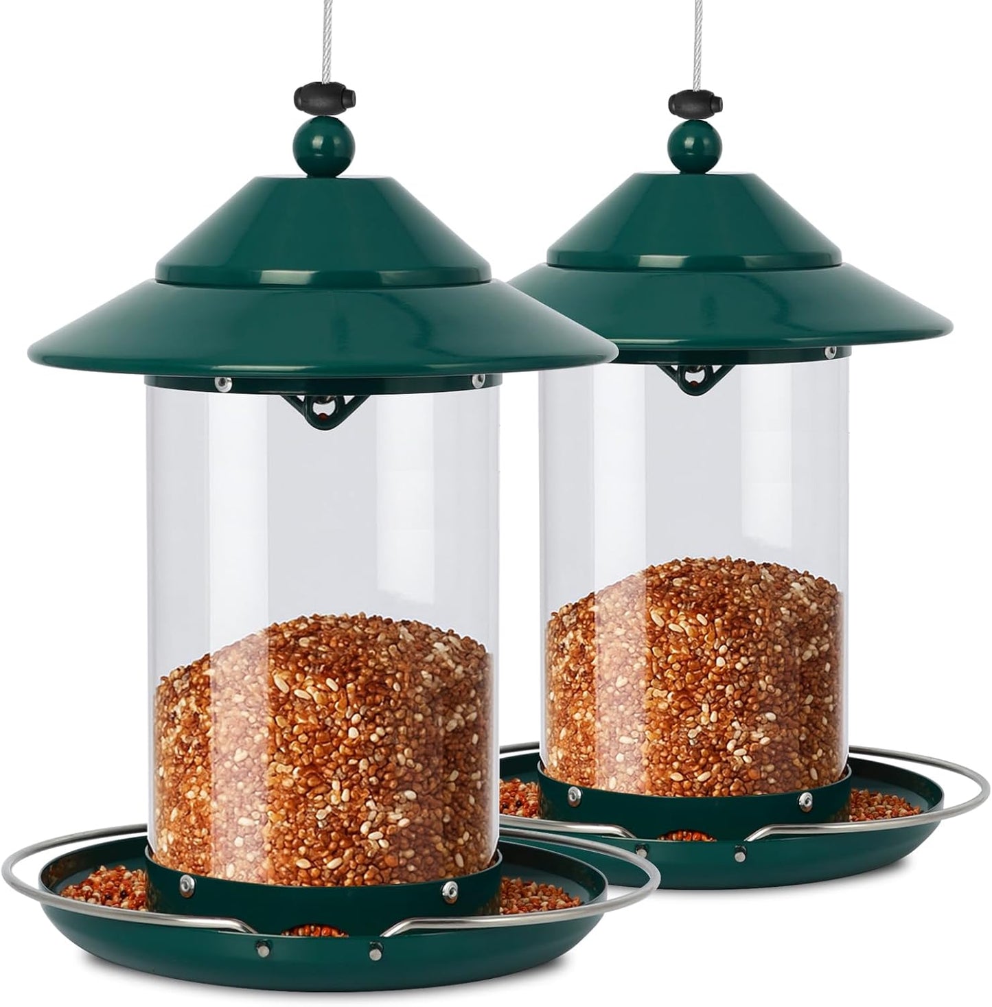 Metal Bird Feeder for Outdoors with 360-Degree Feeding Design