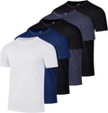 Mens Short Sleeve Dry Fit T-Shirts 5 Pack - Moisture Wicking Crew our