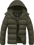 Men's Waterproof Puffer Jacket with Removable Hood - Warm Winter Parka