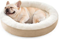 Round Donut Cat and Dog Cushion Bed 30in - Calming Nest for Pets