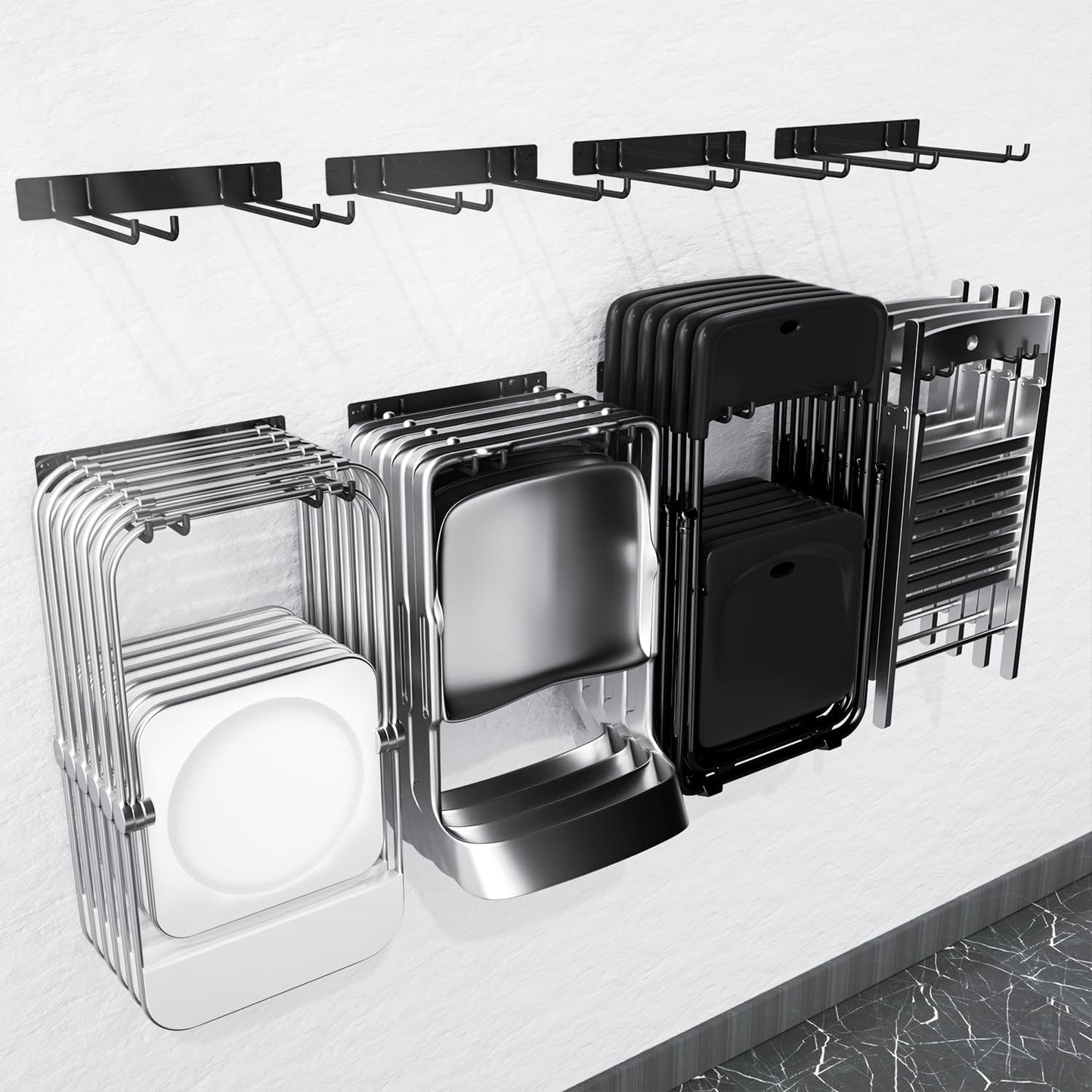 Folding Chair Storage Rack Wall Mount for Easy Organization