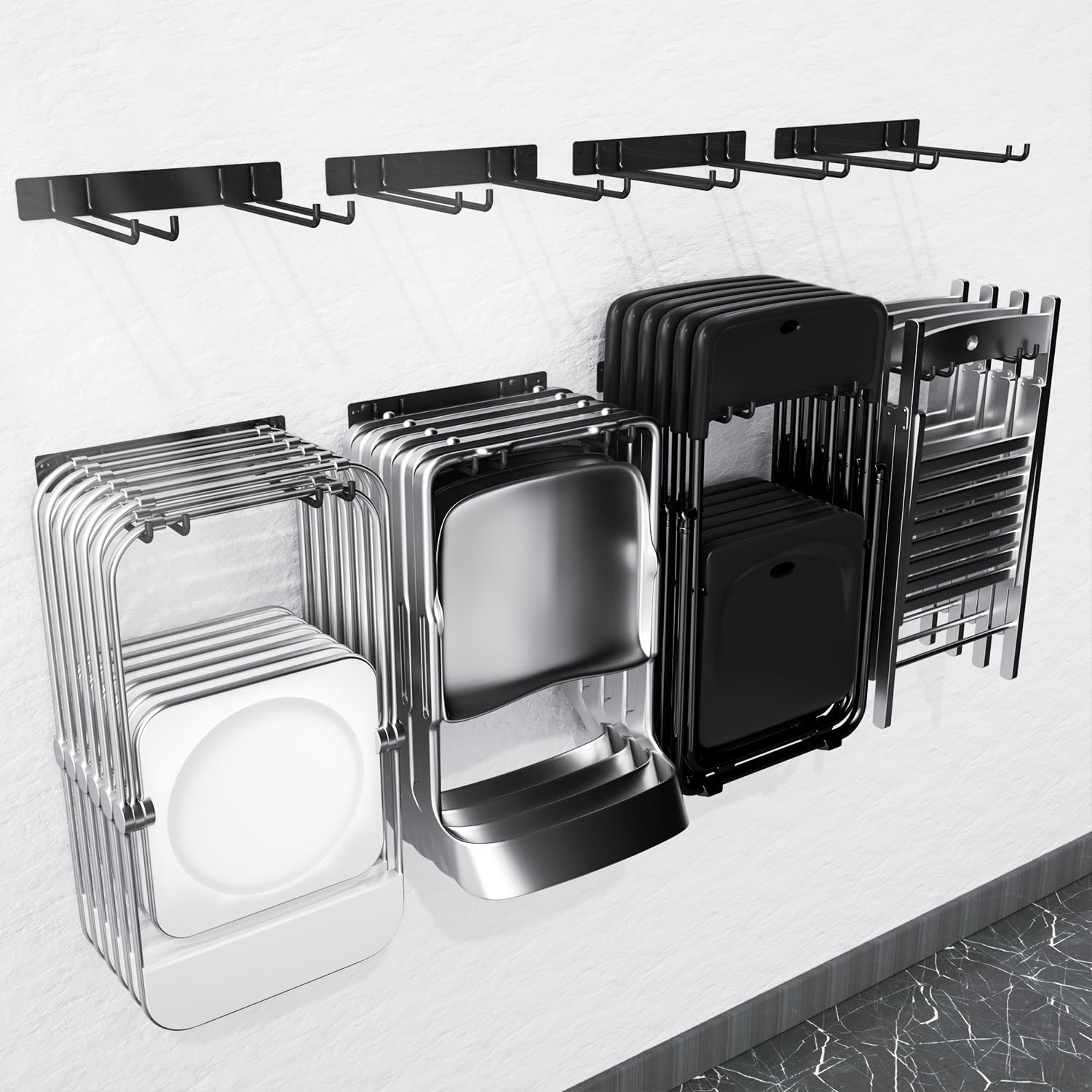 Folding Chair Storage Rack Wall Mount for Easy Organization