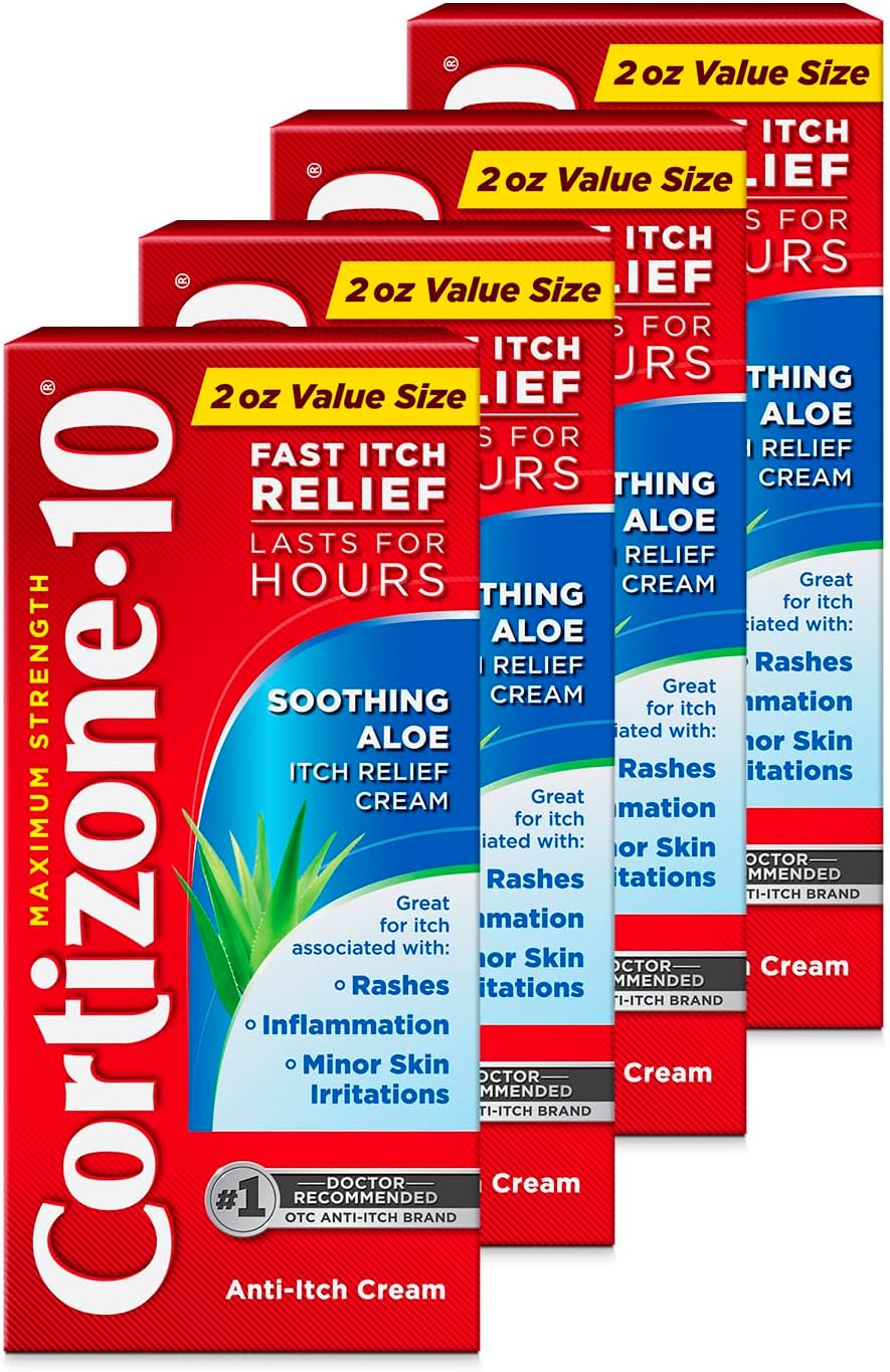 Cortizone-10 Maximum Strength Aloe Itch Relief Cream, 4 Pack