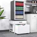 Mini Fridge Stand with Storage and Rolling Cabinet - No More Bending